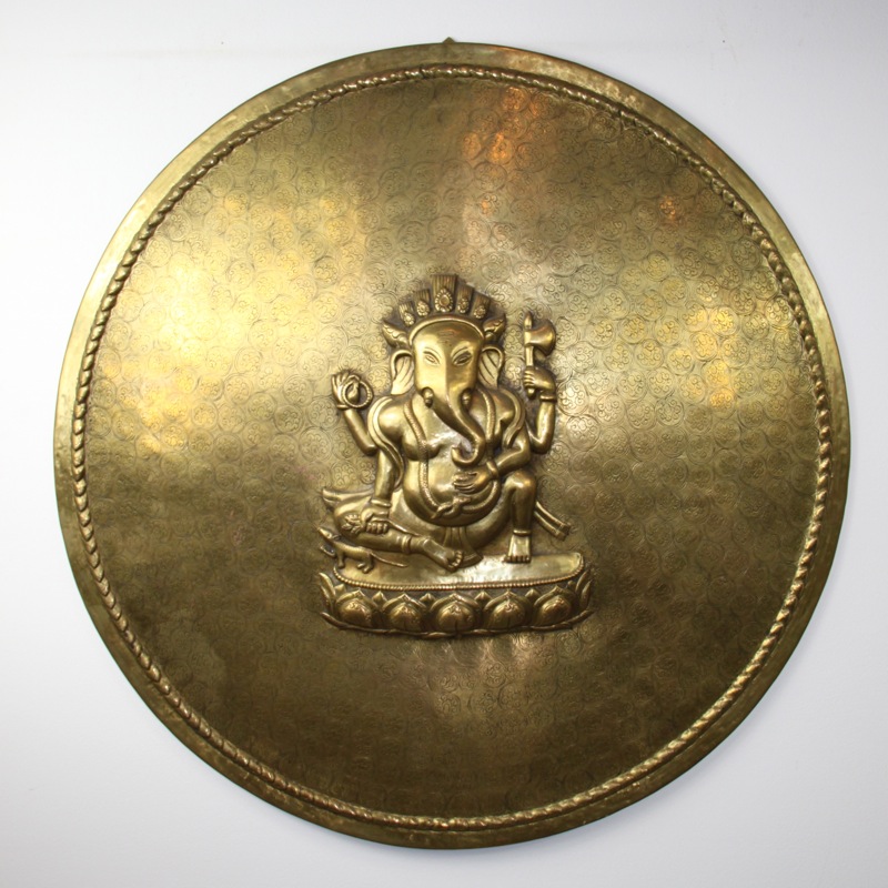 Brass Round Ganesh Plate