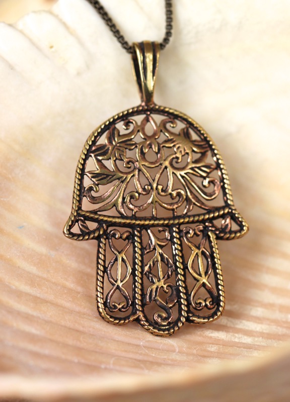 Copper Hamsa Necklace