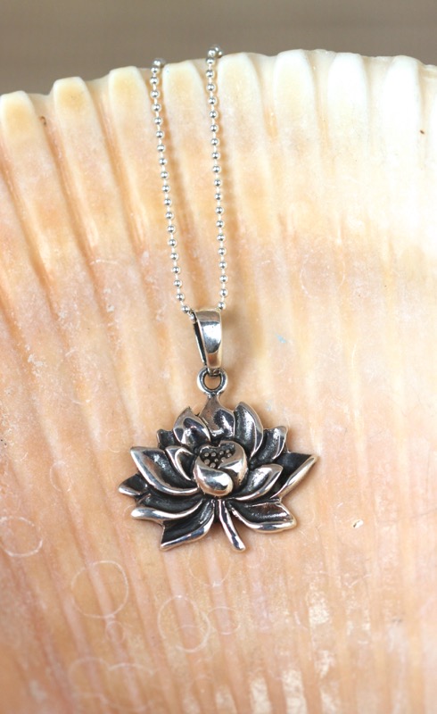 Silver Lotus Necklace