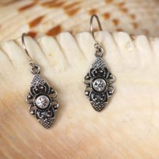 Silver Earrings with White Topaz