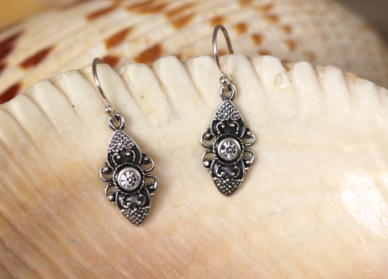 Silver Earrings with White Topaz
