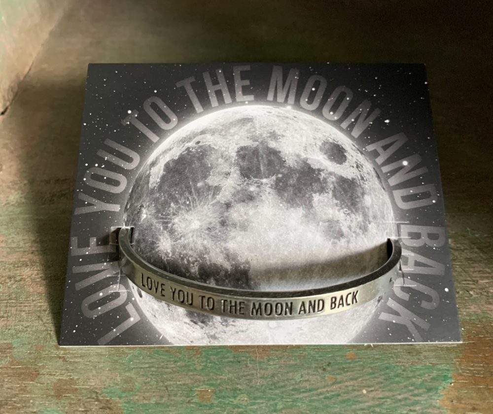 Love you to the moon pewter bracelet