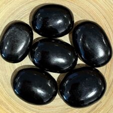 Black Obsidian Crystal Palm Stone Set