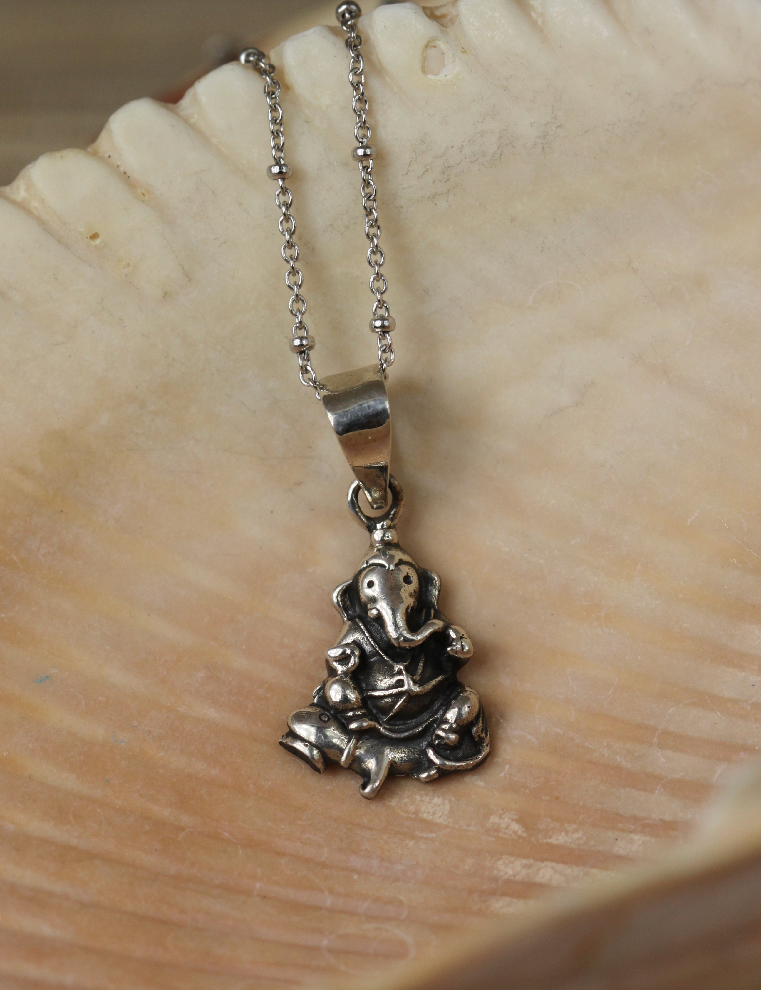 Silver Ganesh Necklace - Badawang Art