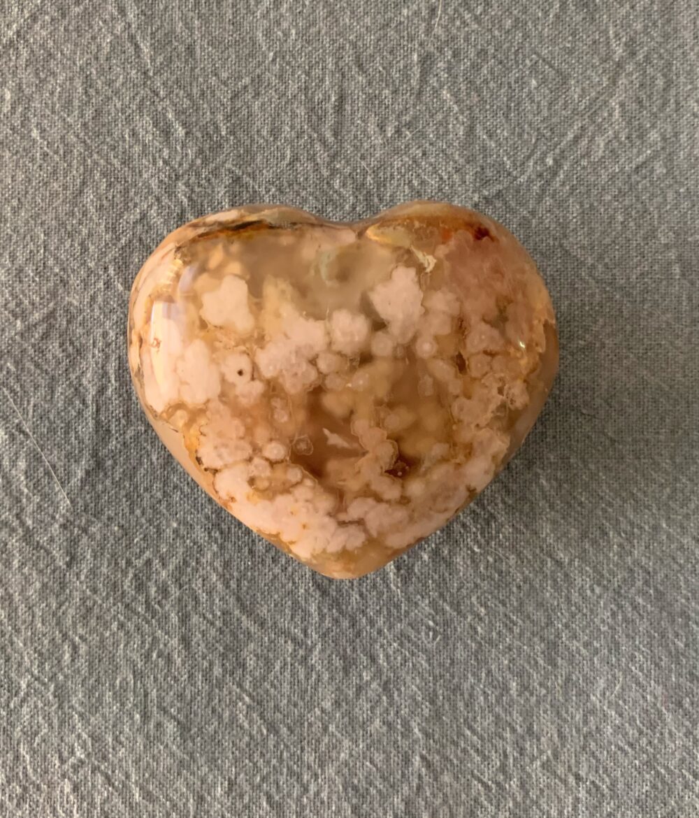 Flower Agate Crystal heart