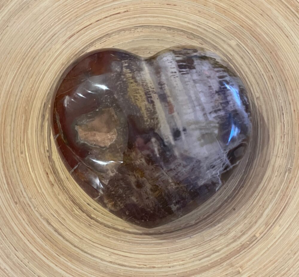 Petrified Wood Heart Stone