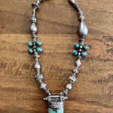 Turquoise & Silver Beaded Necklace