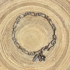 Flower & Leaf Chain Link Bracelet